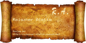 Reiszner Aletta névjegykártya